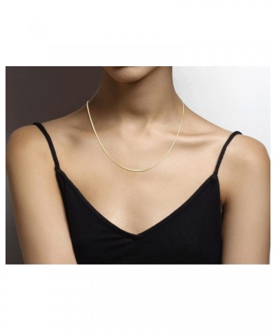 925 Sterling Silver Italian Solid 2mm Flat Herringbone Chain Adjustable Necklace for Women Made in Italy $14.45 Necklaces