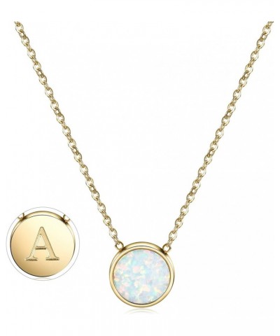 Necklace Gold Plated Round Disc Initial Necklace Engraved Letter Necklace with Adjustable Chain Pendant Enhancers for Women G...