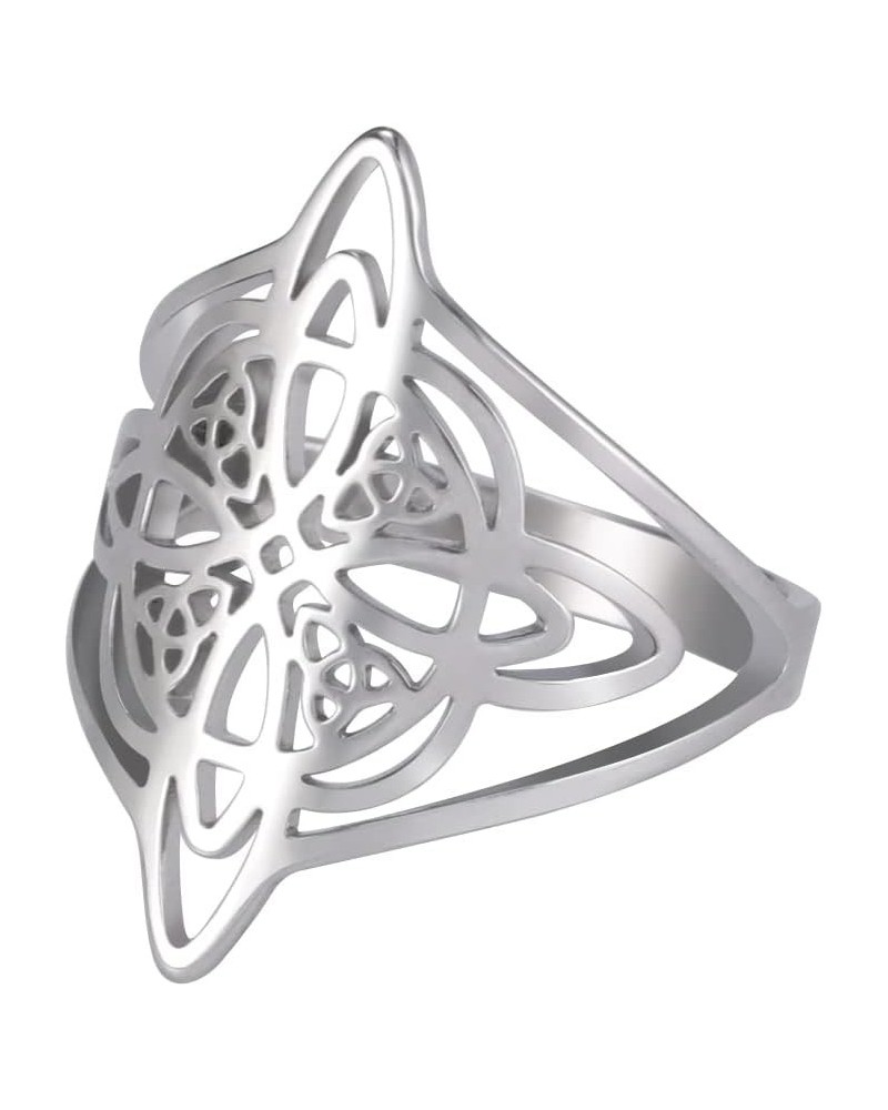 Witch's Knot Ring Celtic Knot Rings Witchcraft Knot Ring Pagan Wiccan Band Ring Good Luck Protection Amulet Stainless Steel J...