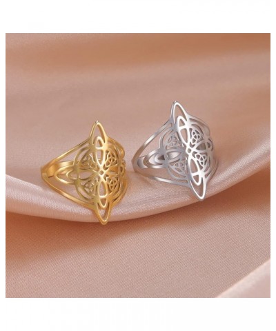 Witch's Knot Ring Celtic Knot Rings Witchcraft Knot Ring Pagan Wiccan Band Ring Good Luck Protection Amulet Stainless Steel J...