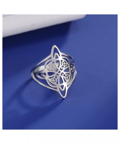 Witch's Knot Ring Celtic Knot Rings Witchcraft Knot Ring Pagan Wiccan Band Ring Good Luck Protection Amulet Stainless Steel J...