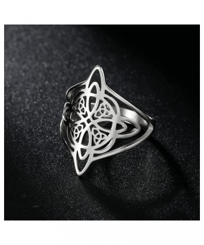 Witch's Knot Ring Celtic Knot Rings Witchcraft Knot Ring Pagan Wiccan Band Ring Good Luck Protection Amulet Stainless Steel J...