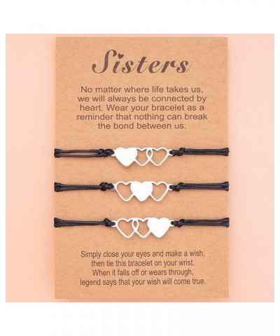 2/3/4/5 Pcs Matching Heart Distance Bracelets Friendship Gift for Sisters Best Friends Cousins Girls Women Pinky Promise GH00...