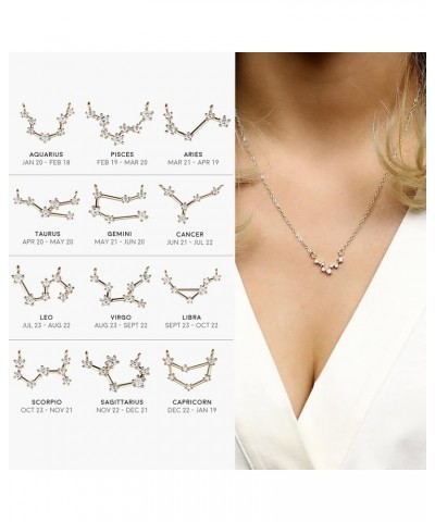 Silver Crystal Zodiac Necklace Constellation Jewelry Birthday Gift Sorority Sister Gift Aries $14.54 Necklaces