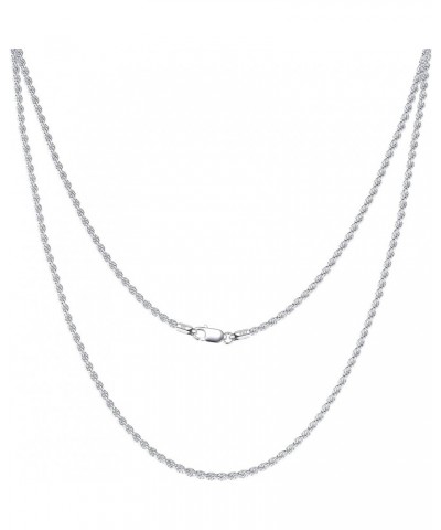 Silver Necklace for women men Solid 925 Sterling Silver Clasp 2mm 2.5mm 3mm 4mm 5mm Gold/Silver Rope Chain Silver Chain for m...