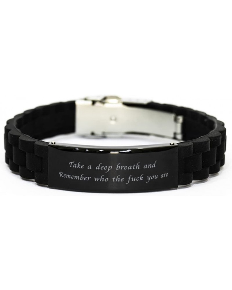 Inspirational Bracelet,Take A Deep Breath And Remember Who The Fuck You,Motivational Bracelet,Holiday $13.96 Bracelets