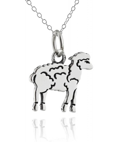 Sterling Silver Lamb Sheep Charm Pendant Necklace, 18 Inch Chain $17.22 Necklaces