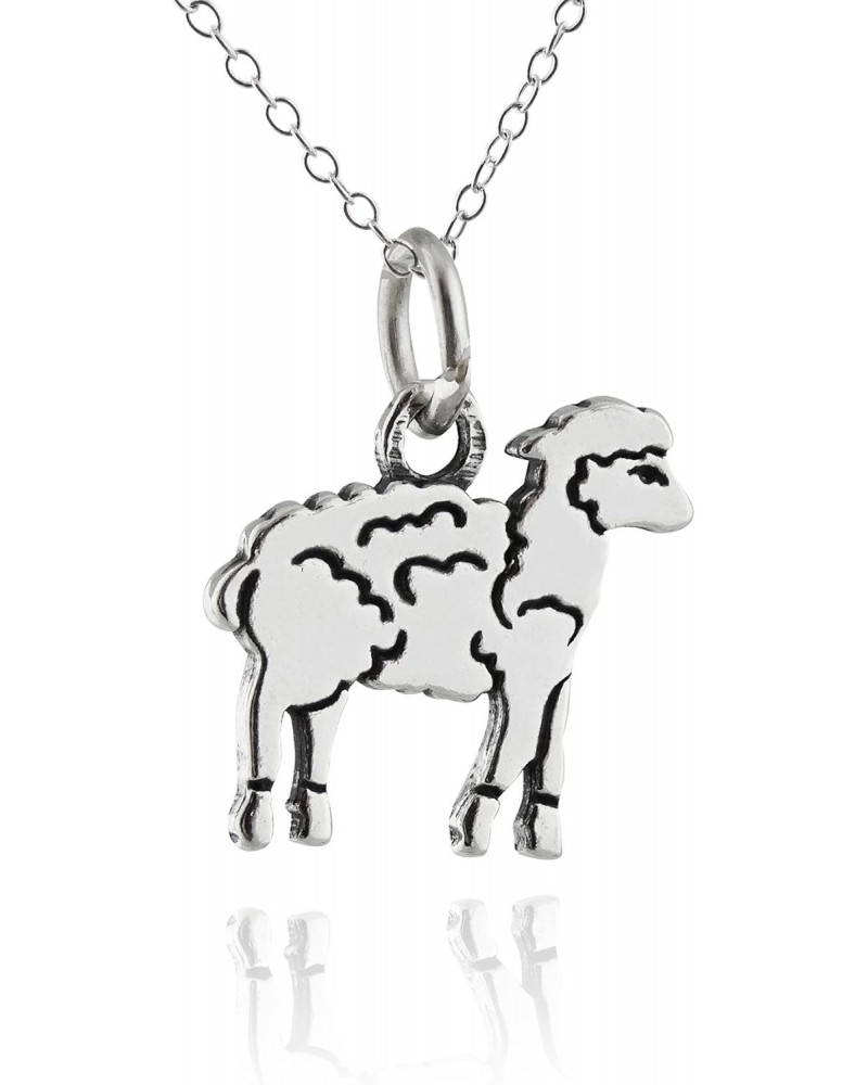 Sterling Silver Lamb Sheep Charm Pendant Necklace, 18 Inch Chain $17.22 Necklaces