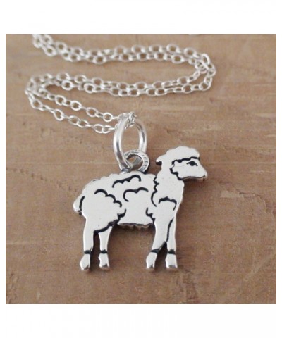 Sterling Silver Lamb Sheep Charm Pendant Necklace, 18 Inch Chain $17.22 Necklaces