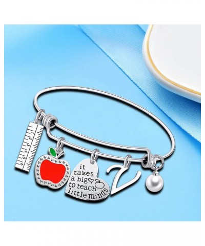 Teacher Appreciation Bangle Bracelet Teacher Appreciation Gifts Teacher Bracelet with Initial Thank You Gifts For Teachers Wo...