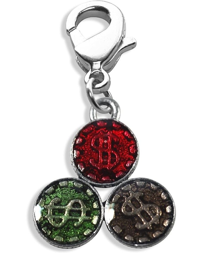 Casino Charm Dangles Casino Chips Silver $9.32 Bracelets