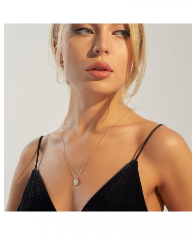 Dainty Gold Layered Bar Neckalce Moon Pendant Lariat Y Necklace 14K Gold Simple Necklace for Women 24-Coin Necklace $7.95 Nec...