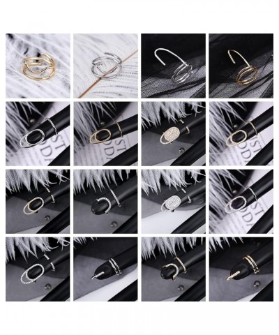 Simple Line Nail Rings Jewelry Trendy Glitter Zircon Finger Tip Rings Aesthetic Open Knuckle Rings for Wedding Nail Decor Sty...