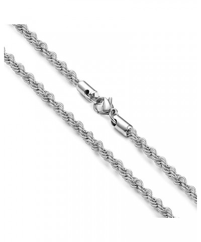 Silver Stainless Steel Twist Rope Chain Necklace for Men Women 2-6mm, 18-30 inches Silver, 6mm wide 20.0 Inches $10.02 Necklaces