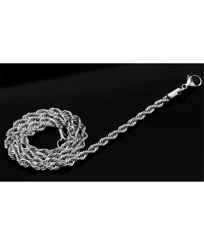 Silver Stainless Steel Twist Rope Chain Necklace for Men Women 2-6mm, 18-30 inches Silver, 6mm wide 20.0 Inches $10.02 Necklaces