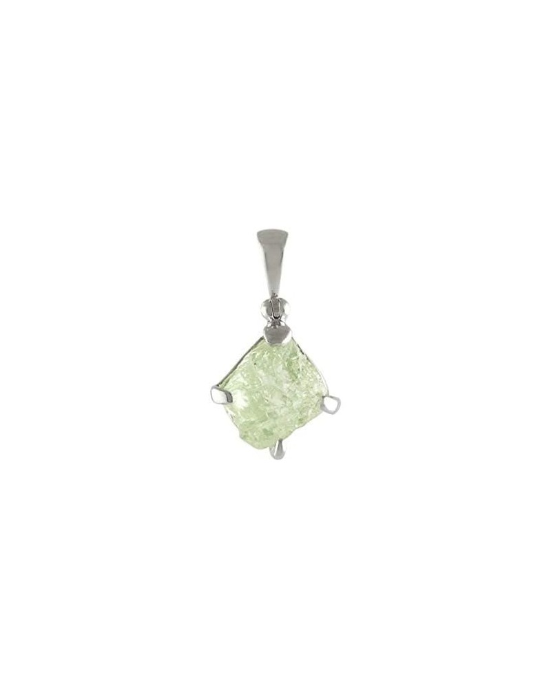 Rough Gemstone Sterling Silver Pendants - Medium Hiddenite $39.48 Necklaces