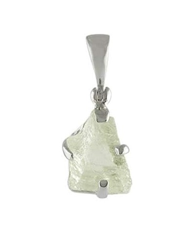 Rough Gemstone Sterling Silver Pendants - Medium Hiddenite $39.48 Necklaces