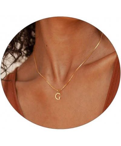 Gold Initial Necklaces for Women, Gold Plated Letter Necklace for Girls, Dainty A-Z Pendant Choker Necklace G-Gold $8.09 Neck...