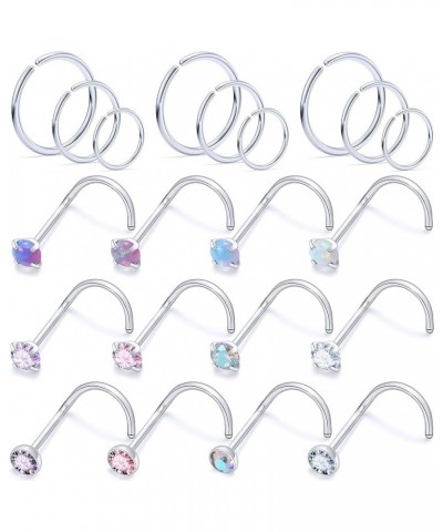 18G 20G 22G Nose Rings for Women Surgical Steel Nose Rings Hoops Bone L Shaped Nose Studs Screw 6mm 8mm 10mm Nose Hoop Rings ...