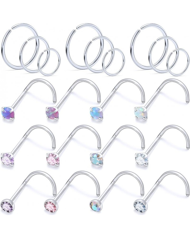 18G 20G 22G Nose Rings for Women Surgical Steel Nose Rings Hoops Bone L Shaped Nose Studs Screw 6mm 8mm 10mm Nose Hoop Rings ...