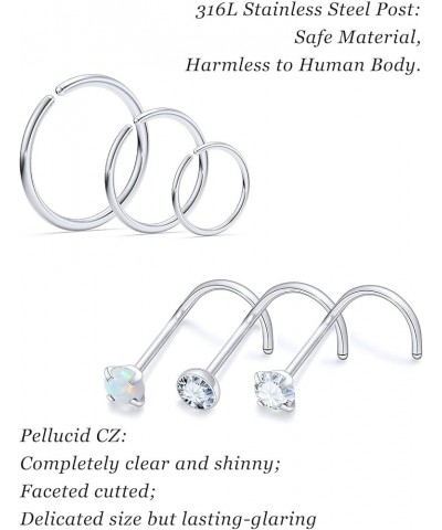 18G 20G 22G Nose Rings for Women Surgical Steel Nose Rings Hoops Bone L Shaped Nose Studs Screw 6mm 8mm 10mm Nose Hoop Rings ...