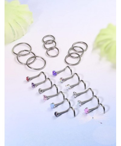 18G 20G 22G Nose Rings for Women Surgical Steel Nose Rings Hoops Bone L Shaped Nose Studs Screw 6mm 8mm 10mm Nose Hoop Rings ...