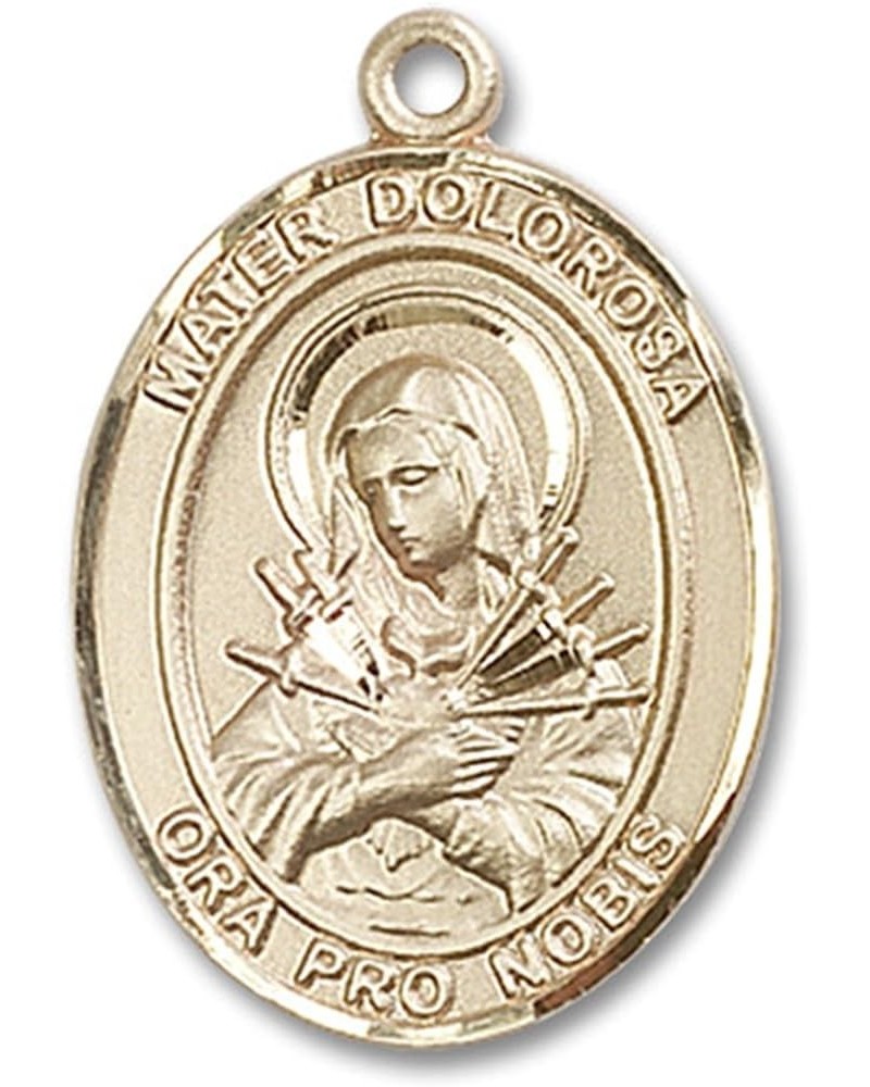 14 Karat Gold Catholic Patron Saint Medal Pendant, 1 Inch Mater Dolorosa $568.63 Necklaces