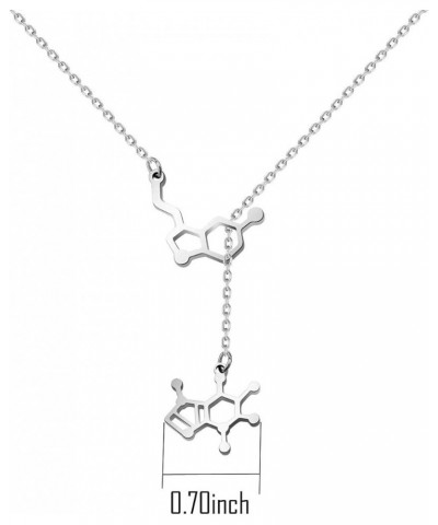 Caffeine Serotonin Molecule Lariat Necklace Science Chemistry Geek Jewelry caffeine &serotonin $10.79 Necklaces