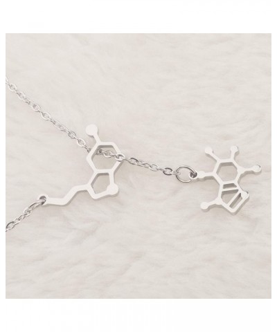 Caffeine Serotonin Molecule Lariat Necklace Science Chemistry Geek Jewelry caffeine &serotonin $10.79 Necklaces