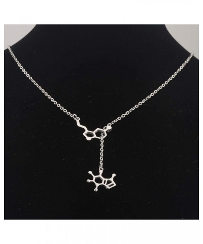 Caffeine Serotonin Molecule Lariat Necklace Science Chemistry Geek Jewelry caffeine &serotonin $10.79 Necklaces