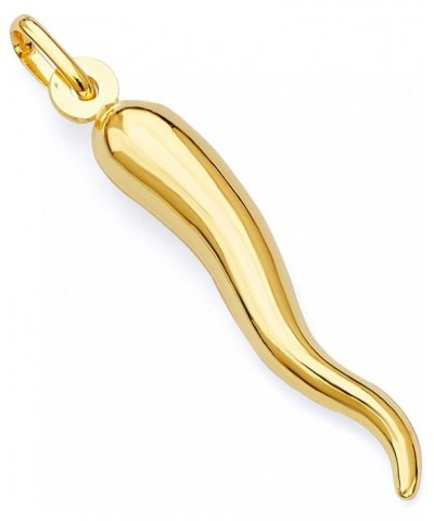 14k Yellow Gold Cornicello Italian Horn Charm Pendant - 4 Differnet Size Available 30 x 7 mm $38.48 Pendants