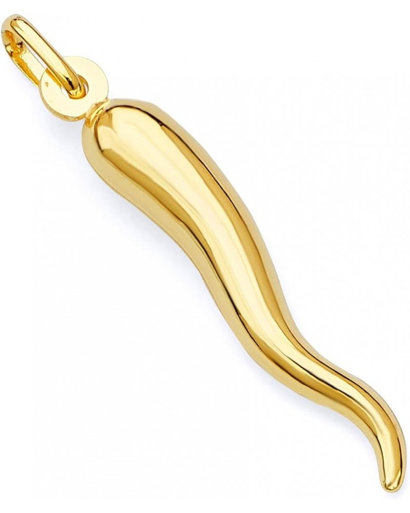 14k Yellow Gold Cornicello Italian Horn Charm Pendant - 4 Differnet Size Available 30 x 7 mm $38.48 Pendants