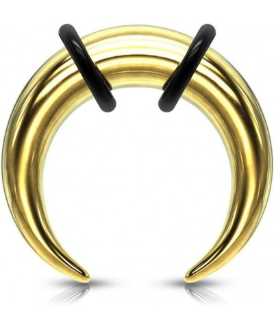 8-14GA Stainless Steel Basic Septum Pincher Nose Ring with 2 Black O-Rings Gold Tone $8.94 Body Jewelry