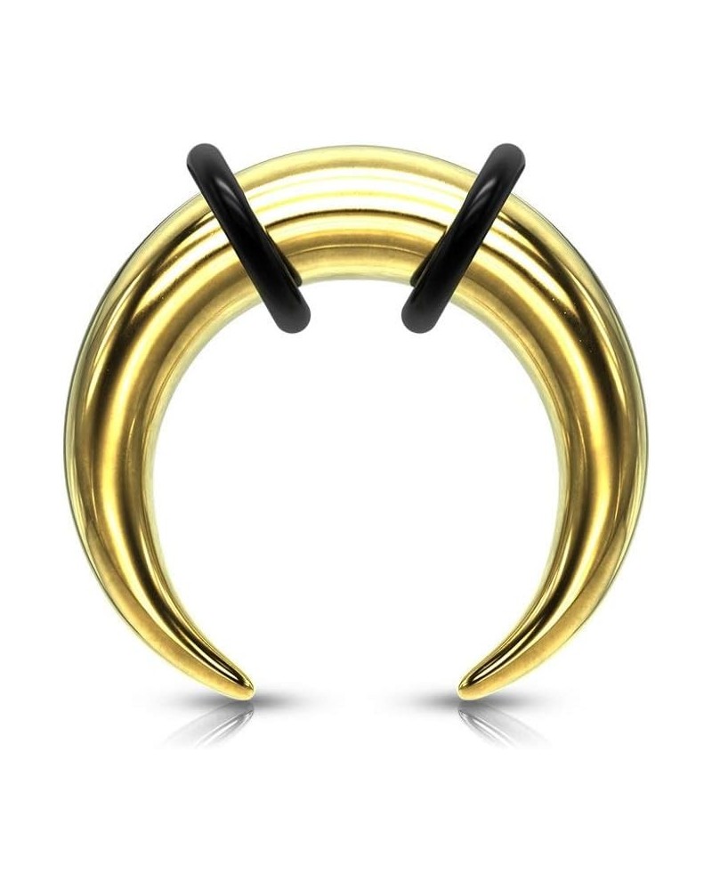 8-14GA Stainless Steel Basic Septum Pincher Nose Ring with 2 Black O-Rings Gold Tone $8.94 Body Jewelry