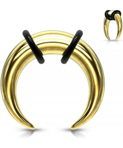 8-14GA Stainless Steel Basic Septum Pincher Nose Ring with 2 Black O-Rings Gold Tone $8.94 Body Jewelry