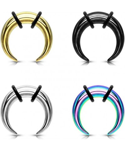 8-14GA Stainless Steel Basic Septum Pincher Nose Ring with 2 Black O-Rings Gold Tone $8.94 Body Jewelry