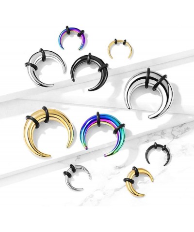 8-14GA Stainless Steel Basic Septum Pincher Nose Ring with 2 Black O-Rings Gold Tone $8.94 Body Jewelry