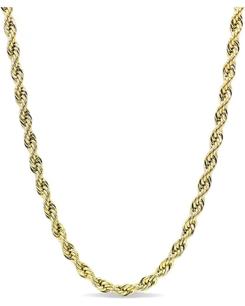 Shop Rope Necklace - 2MM/4MM/6MM Size Options - 16/18/20/22/24/26 Inch Lengths - Gold/White Gold/Rose Gold 16 Inch 4MM Rope G...