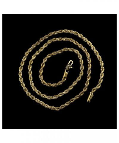 Shop Rope Necklace - 2MM/4MM/6MM Size Options - 16/18/20/22/24/26 Inch Lengths - Gold/White Gold/Rose Gold 16 Inch 4MM Rope G...