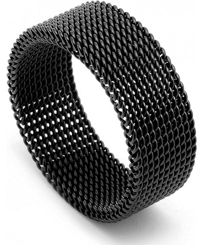 Stainless Steel Mesh Ring-Comfortable Fashionable Women and Man Engage Wedding Band, Size 4-13 10 Black $7.50 Rings