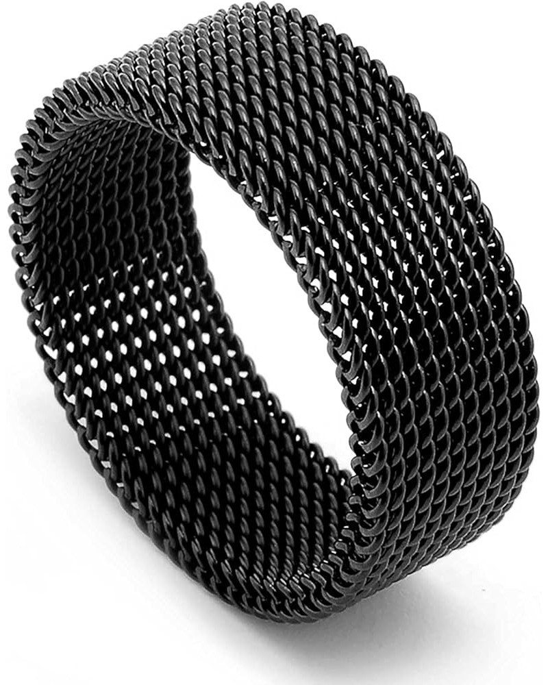 Stainless Steel Mesh Ring-Comfortable Fashionable Women and Man Engage Wedding Band, Size 4-13 10 Black $7.50 Rings