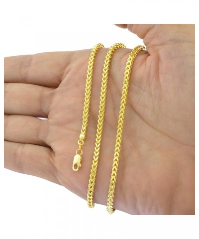 10k Yellow Gold 3mm Franco Chain Box Square Wheat Bracelet, Jewelry Lobster Clasp 7" 7.5" 8" 8.5" 9 7.5 Inches $94.77 Bracelets