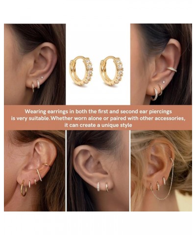 3 Pairs Small Gold Hoops and Stud Earrings Set for Women Girls,Hypoallergenic Gold Huggie Hoop Earrings for Sensitive Ears,Sm...