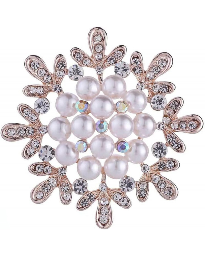 Flower Brooch Pin for Women Teen Girls Rhinestone Pearl Sunflower Brooch Premium Snowflake Sunflower Brooch Clothing Hat Bag ...