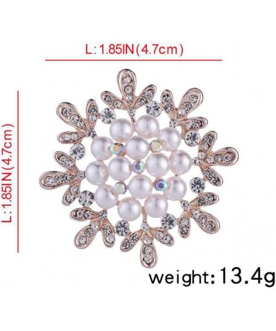 Flower Brooch Pin for Women Teen Girls Rhinestone Pearl Sunflower Brooch Premium Snowflake Sunflower Brooch Clothing Hat Bag ...