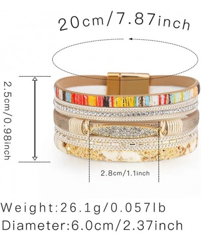 Leather Wrap Bracelets for Woman Boho multi-layer vintage leather bracelet wrist hand-woven magnetic buckle bracelet Jewelry ...