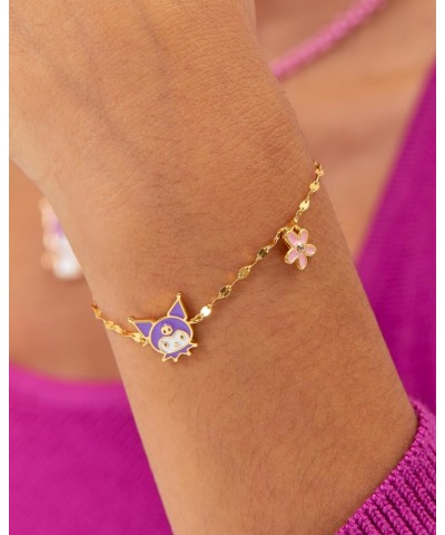 Sanrio Womens Kuromi Bracelet 6.5"+1" Official License, Gold Flash-Plated Bracelet $23.10 Bracelets