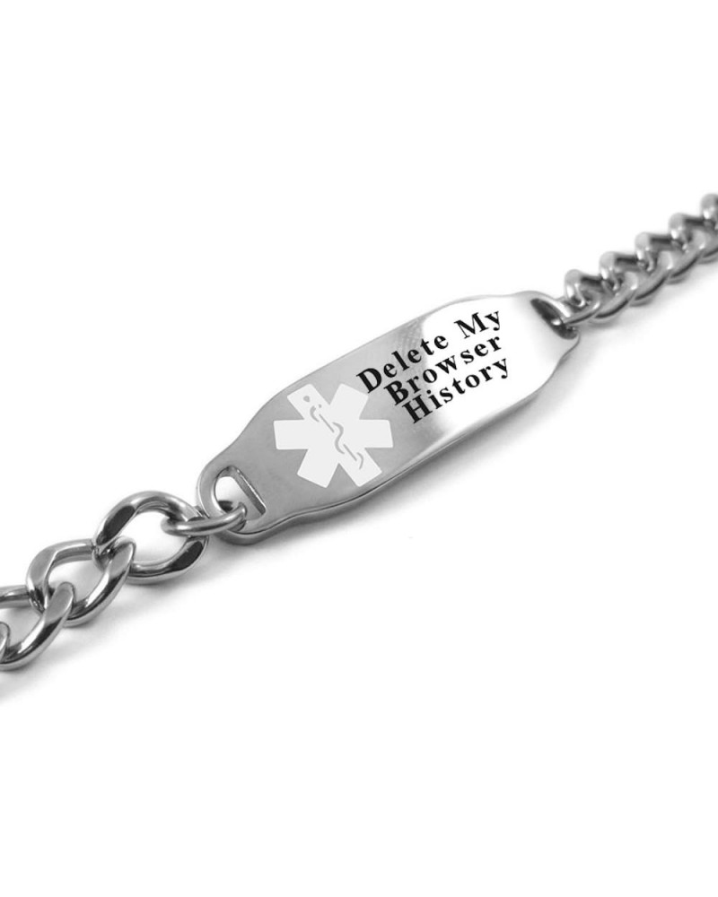 Please Delete My Browser History Medical Alert Bracelet, LOL Gift, Geeky Gadget White $16.00 Bracelets