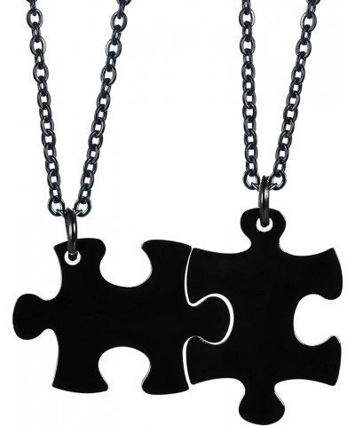 Stainless Steel Personalized Name Puzzle Piece Necklace for 2/3/4/5/6 BFF Best Friend Connected Stitching Necklace Friendship...