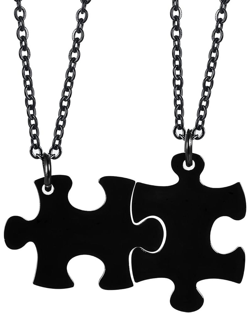 Stainless Steel Personalized Name Puzzle Piece Necklace for 2/3/4/5/6 BFF Best Friend Connected Stitching Necklace Friendship...